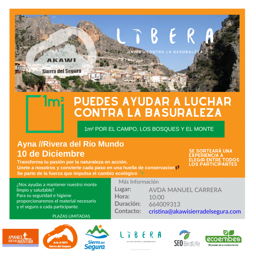 Cartel informativo de la quedada del Proyecto Libera en Ayna